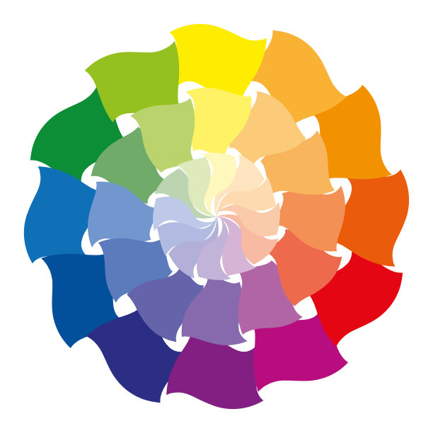 十二种颜色的色轮或色圈图片下载