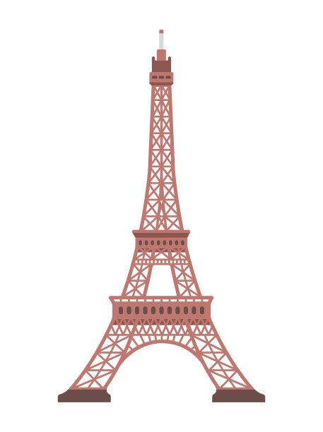 埃菲尔铁塔-法国、巴黎/世界著名建筑矢量插图。图片下载