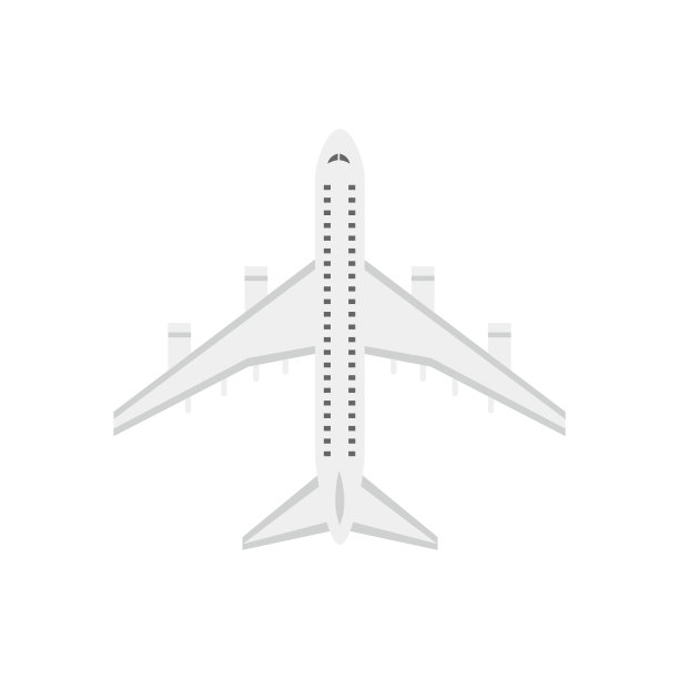 飞机或客机单对象平面矢量插图孤立。图片下载