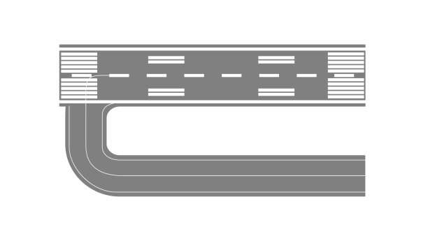 机场跑道，供飞机起降。彩色矢量平面插图。图片下载