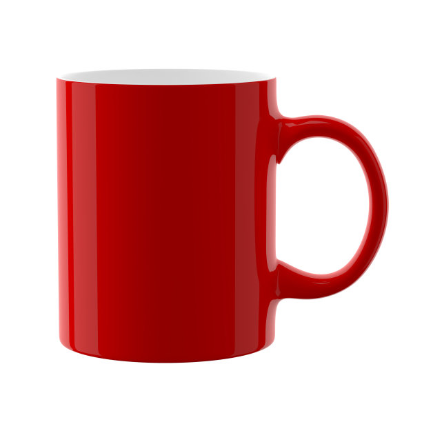 红色的杯子。3 d演示。图片下载