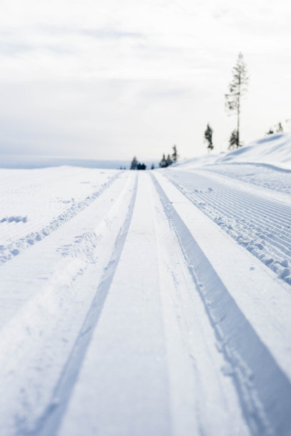 新准备的越野滑雪道，Trysil，挪威图片下载