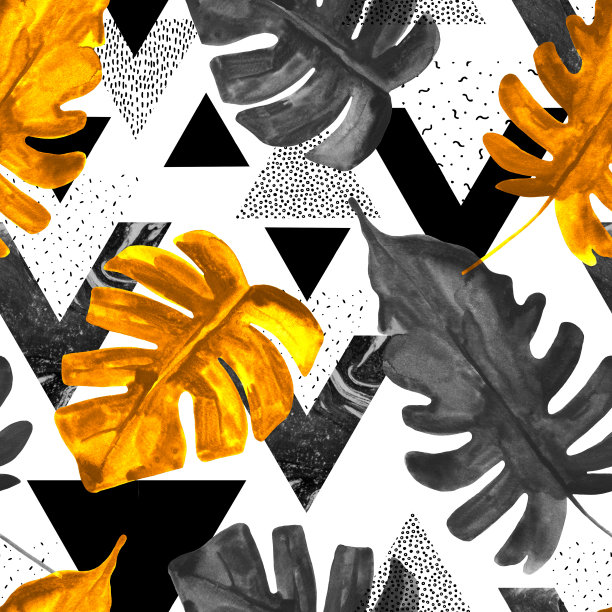 三角形艺术背景在单色金色。图片下载