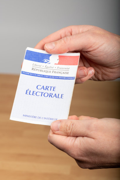 法国巴黎——2019年11月22日:一名妇女手中拿着选民卡图片下载