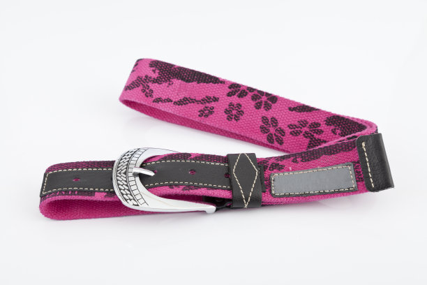 时尚，面料带，金属扣;白色背景照片图片下载