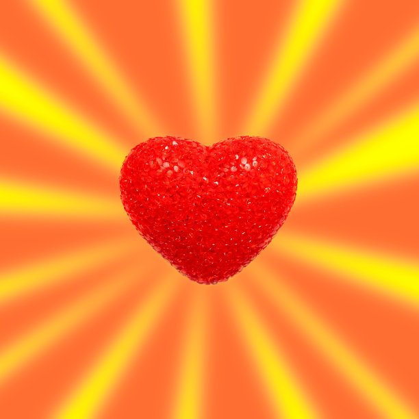 红心与射线背景图片下载