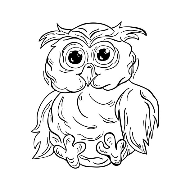 可爱的卡通猫头鹰。图片下载