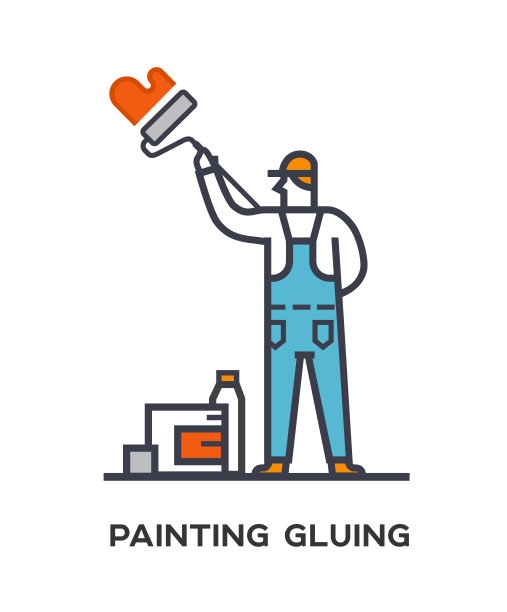 工人刷墙图片下载