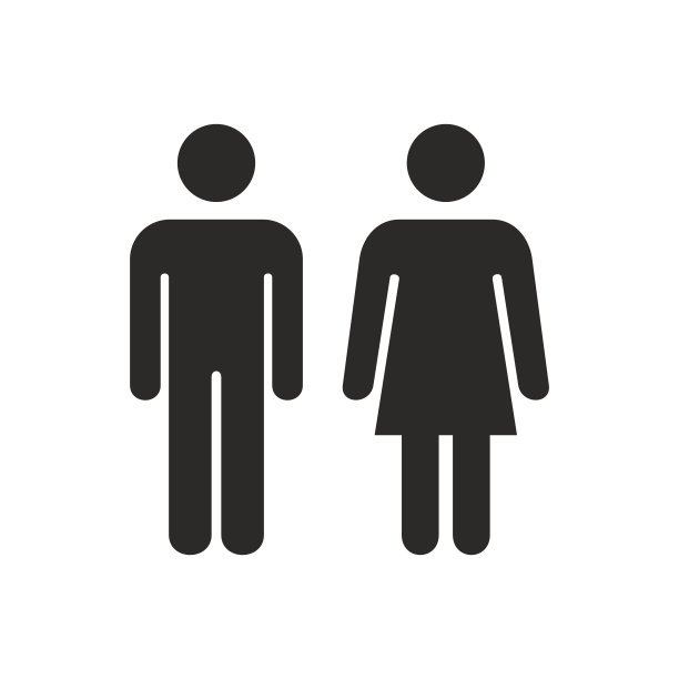 孤立的男性和女性图标向量。图片下载