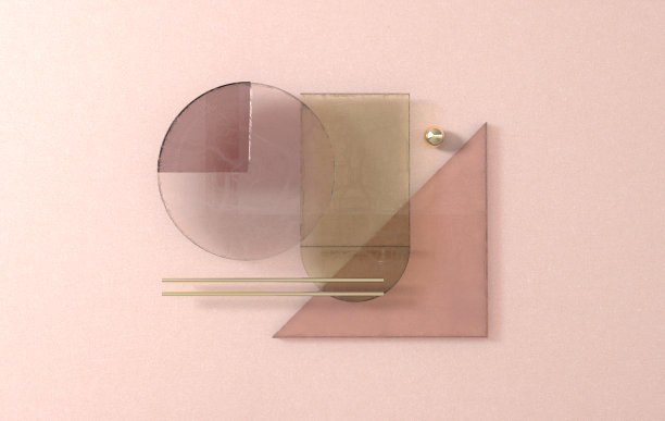 简单的几何形状，平铺场景3d渲染抽象的业务背景。柔和的颜色图片下载