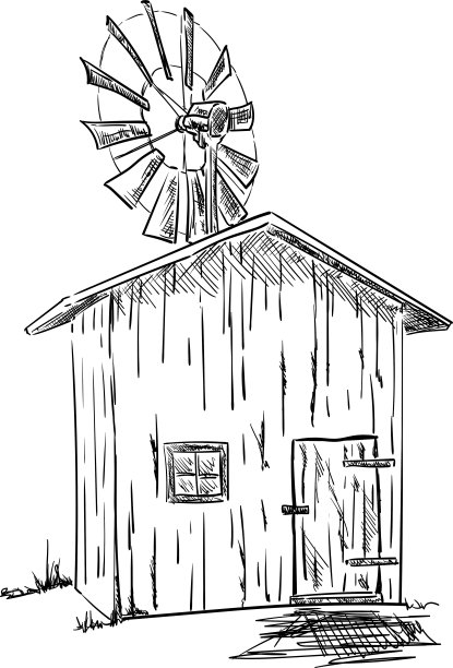 向量-老风车图片下载