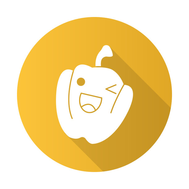 可爱可爱的柿子椒扁平设计长影字形字符图片下载