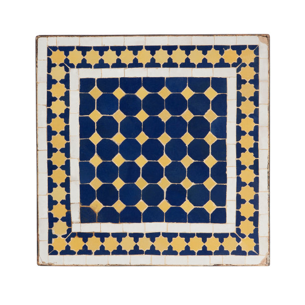 东方风格的老蓝黄白瓷砖图片下载