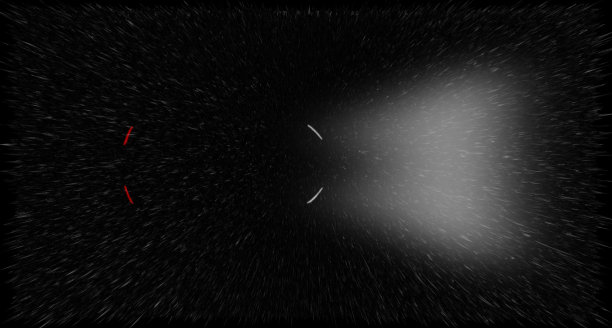 灯光的一辆车在黑暗和雨，俯视视图图片下载