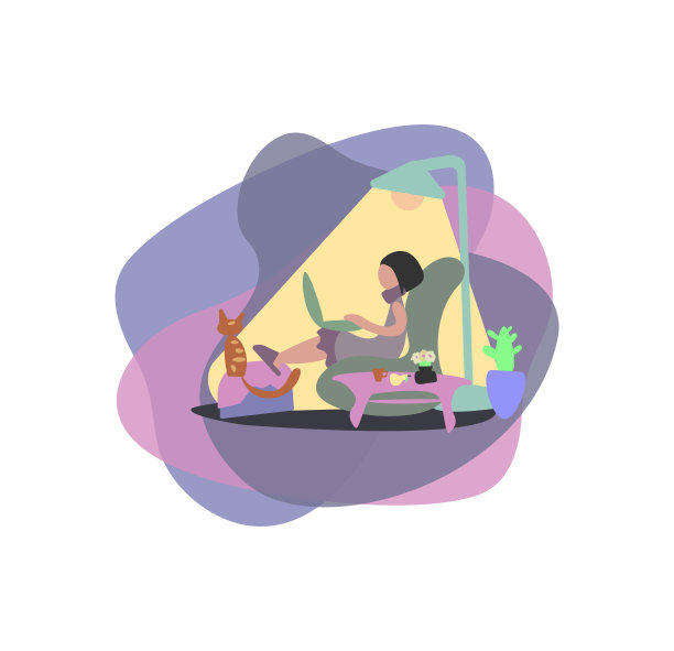 一个在家里沙发上拿着笔记本电脑的女孩。图片下载