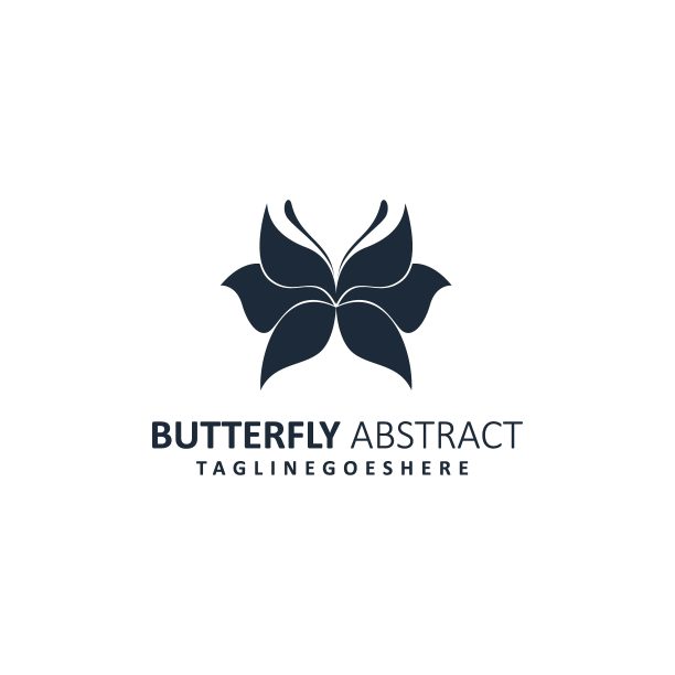 抽象蝴蝶插图矢量模板图片下载