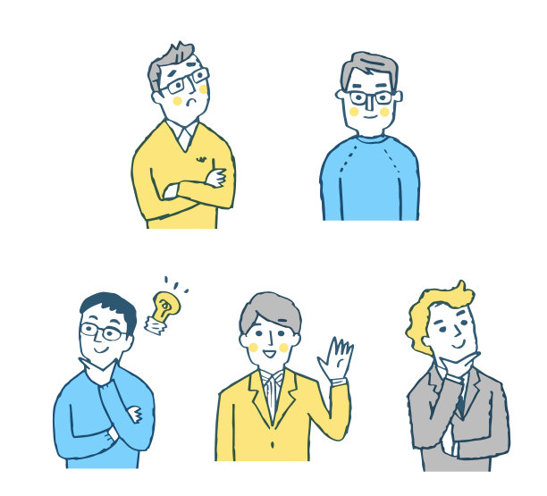 5个表情各异的男人图片下载