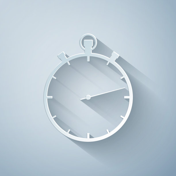 剪纸风格秒表图标矢量图图片下载