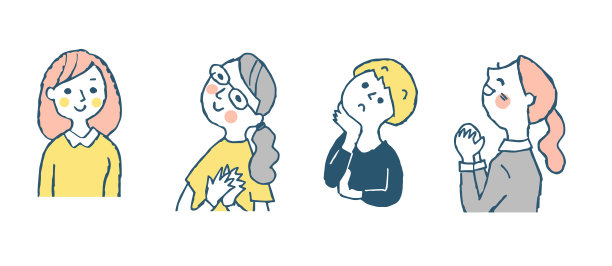 四个女人有不同的表情图片下载