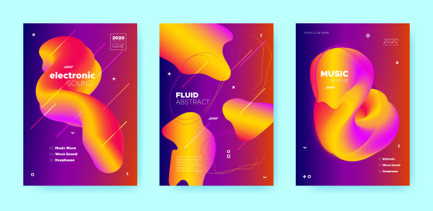 紫色液体抽象。梯度音乐浪潮。蓝色的图片下载