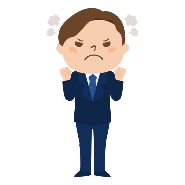 插图的占领。男性上班族。生气的人。图片下载