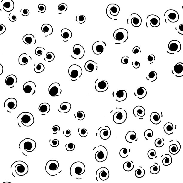 抽象元素白色背景卷轴的无缝图案，手绘涂鸦线条设计模板矢量素材图片下载