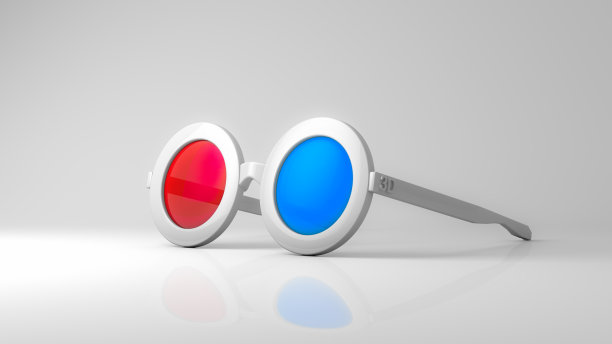 侧视图上的3d眼镜模型。图片下载