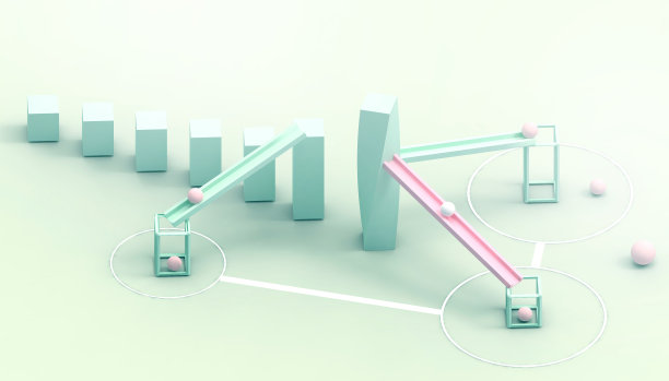 将商业领袖的几何形状概念和球进创意竞赛和增长的几何形状概念放在绿色单调的背景上——3d渲染图片下载