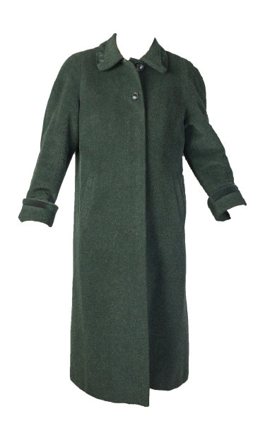 有兜帽的女性羊毛外套，孤立在白色背景上。图片下载