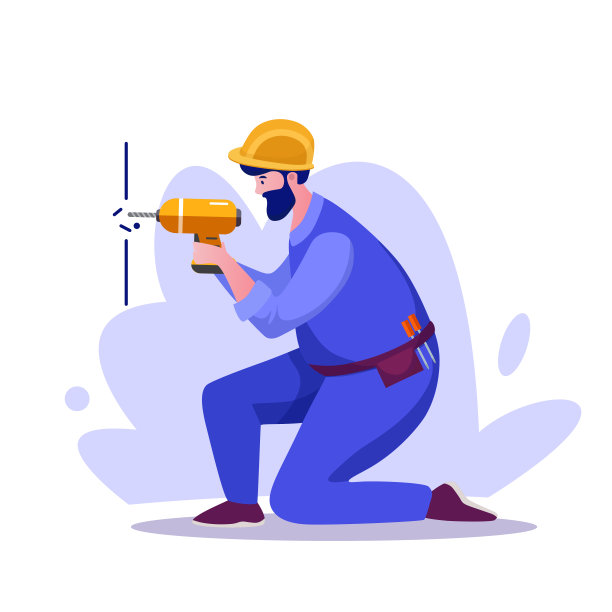 房屋维修和装修平面矢量插图集图片下载