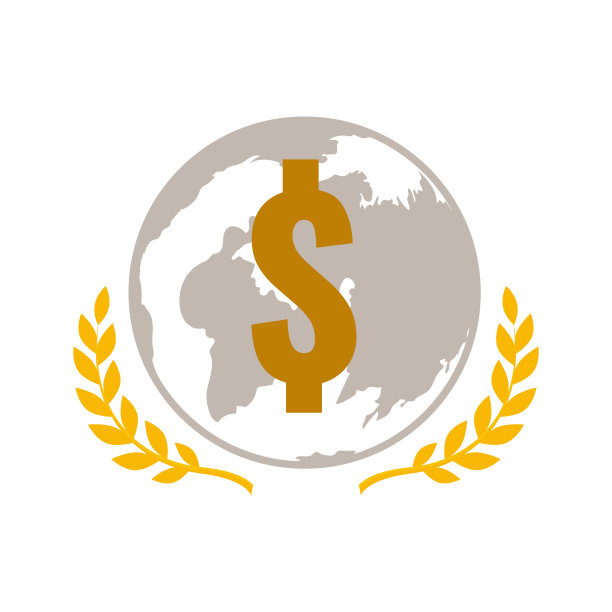 银球与金元符号，矢量插图图片下载