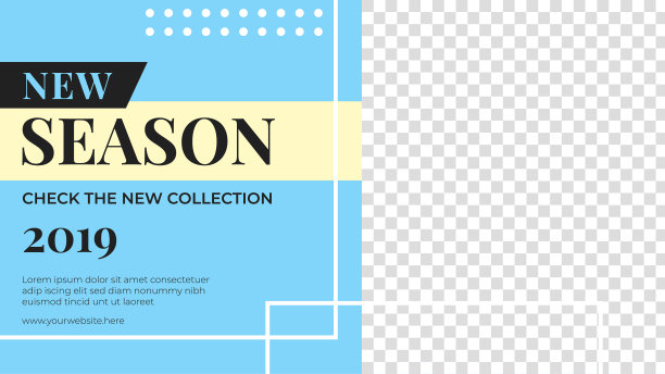 新季节销售横幅模板。推广时尚横幅网站，传单和海报图片下载