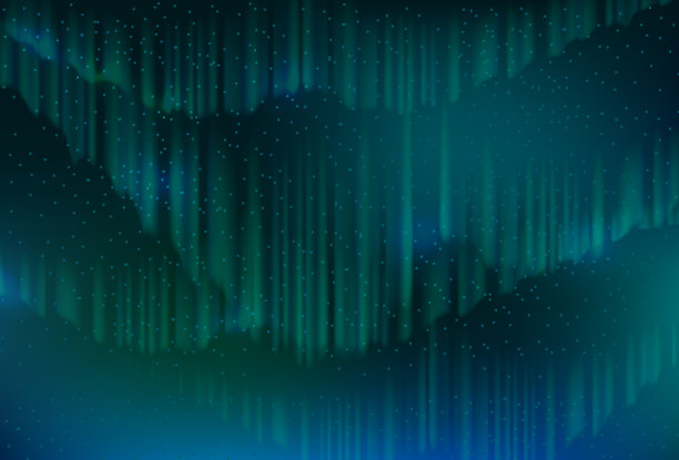 模糊流体矢量背景的极地光。全息闪亮的颜色。极光抽象背景。极光蓝色的天空和许多恒星以银河系的形式，天文学背景，矢量插图图片下载