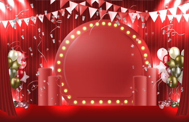 抽象背景的浪漫红色背景，婚礼庆典的概念图片下载