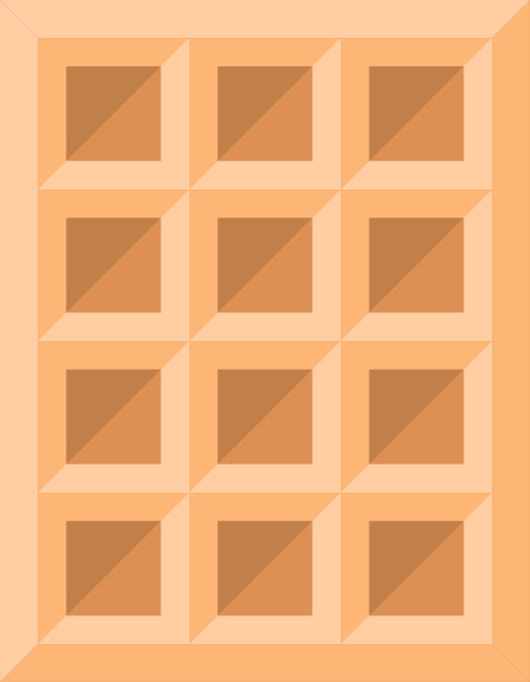 长方形软比利时华夫饼。现实的风格。甜点模板图片下载