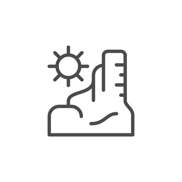 峡谷下的太阳线轮廓图标图片下载