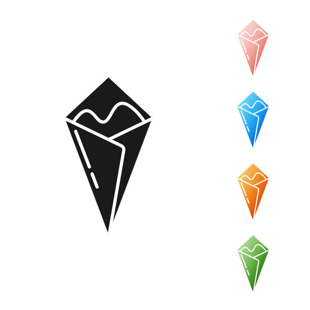 黑色铁木滚动图标孤立的白色背景。日本传统食物。设置图标丰富多彩。矢量图图片下载