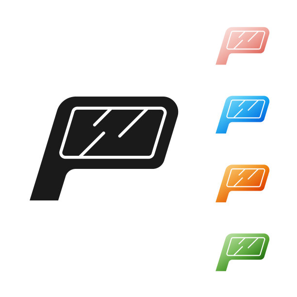 黑色停车图标孤立在白色背景。街头路标。设置图标丰富多彩。矢量图图片下载