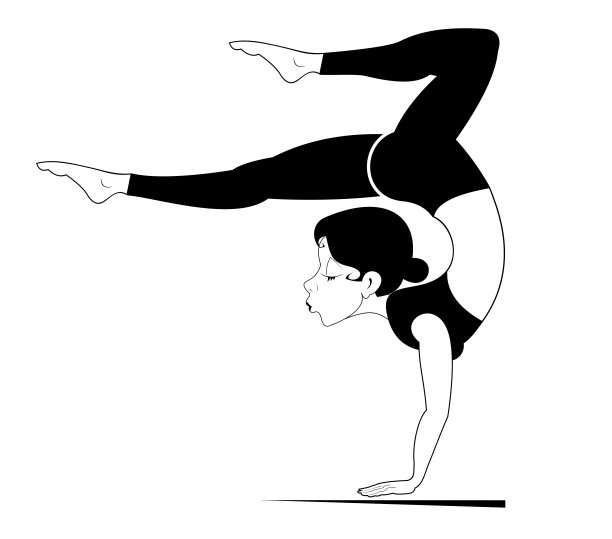 年轻女子以轻盈的身材做运动或瑜伽练习插图图片下载