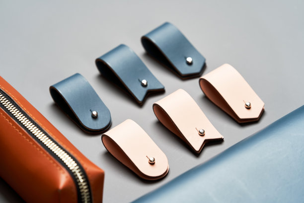 一套手工皮革制品，钥匙持有人戒指，钱包，钱包，记事本，手册图片下载