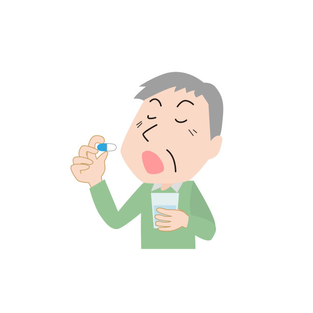 中年男子在吃药图片下载