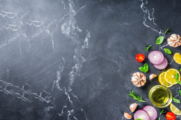 以蔬菜和香草为烹饪背景图片下载