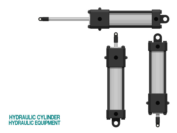 白色背景上的孤立液压缸。该液压装置是将液压动力转化为机械动力的装置图片下载