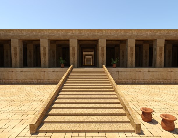 埃及宫殿3D插图幻想古王国图片下载