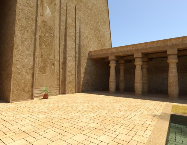 埃及宫殿3D插图幻想古王国图片下载