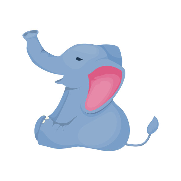 大象矢量字符热带动物园动物野生自然插图图片下载