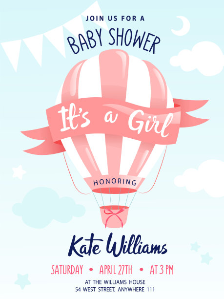 甜蜜的梦想。可爱的气球与装饰和文字的地方。女孩宝宝送礼会或婴儿室装饰。设计婴儿，儿童海报，幼儿园墙艺术，卡片，邀请。平的风格。矢量插图。图片下载