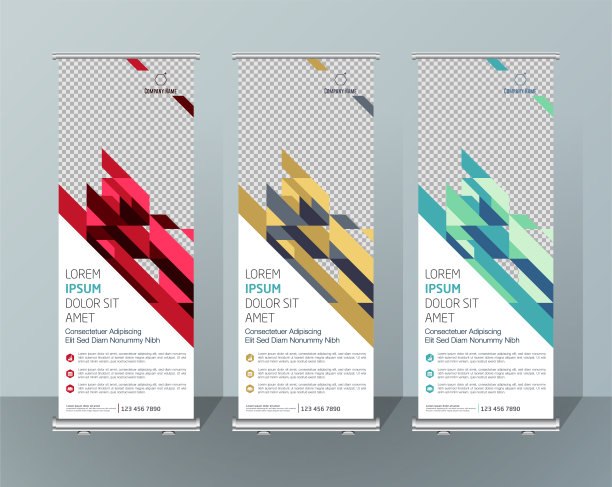 旗帜设计招牌广告宣传册传单模板矢量x旗和方便的街道商业旗，布局背景图片下载