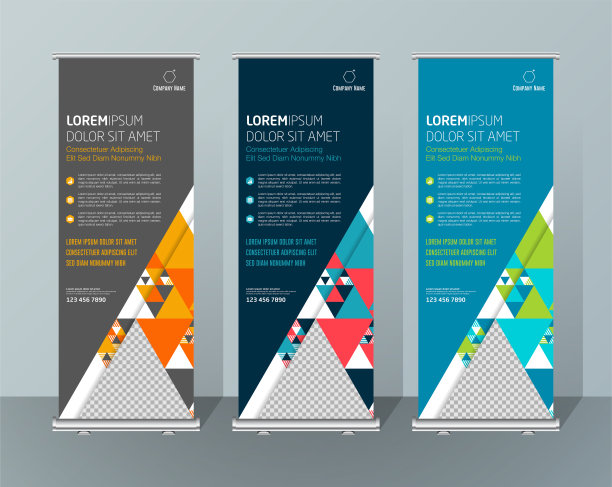旗帜设计招牌广告宣传册传单模板矢量x旗和方便的街道商业旗，布局背景图片下载
