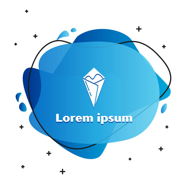 白色铁木滚动图标孤立的白色背景。日本传统食物。带有液体形状的抽象横幅。矢量图图片下载